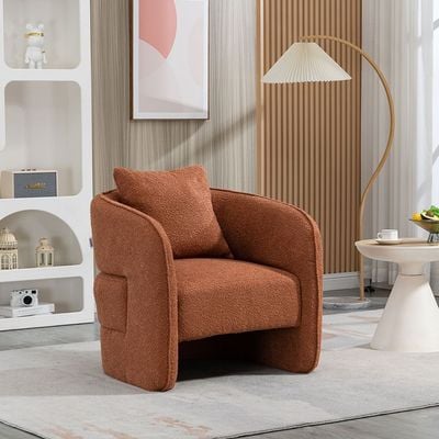 Vinci 1-Seater Fabric Accent Chair - Rustic Brown - With 2-Year Warranty